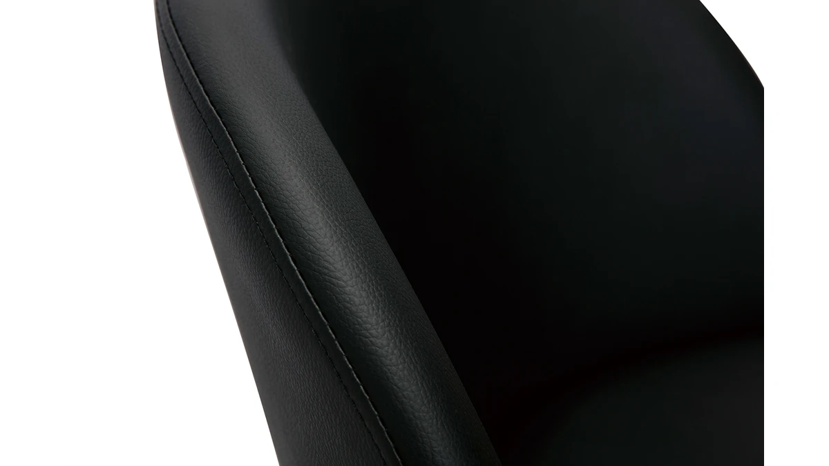 Tabourets De Bar Réglables Polyuréthane Noir Et Métal Noir (lot De 2) CELESTE 8 Tabourets De Bar Réglables Polyuréthane Noir Et Métal Noir (lot De 2) CELESTE – Image 6