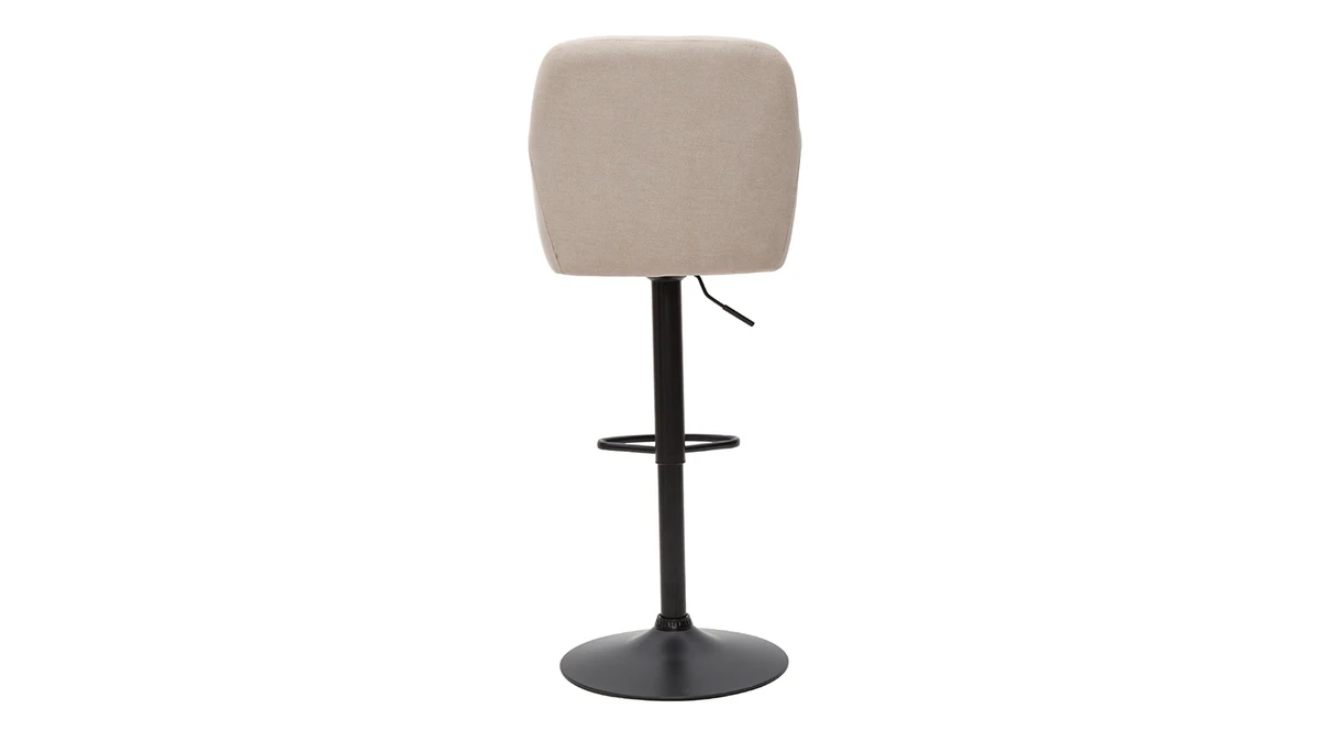 Tabourets De Bar Réglables Tissu Effet Velours Beige Et Métal (lot De 2) AMIKA 7 Tabourets De Bar Réglables Tissu Effet Velours Beige Et Métal (lot De 2) AMIKA – Image 5
