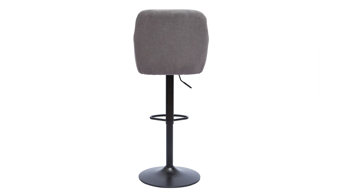 Tabourets De Bar Réglables Tissu Effet Velours Gris Et Métal (lot De 2) AMIKA 7 Tabourets De Bar Réglables Tissu Effet Velours Gris Et Métal (lot De 2) AMIKA – Image 5
