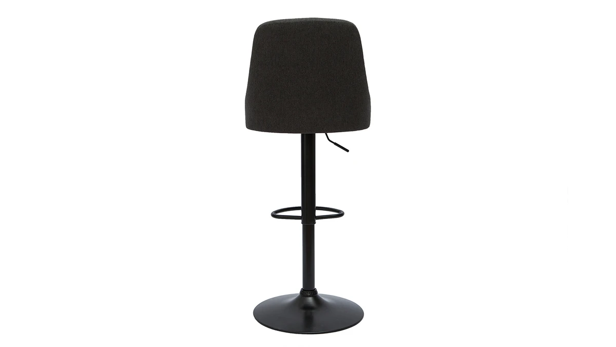 Tabourets De Bar Réglables Tissu Gris Foncé Et Métal Noir (lot De 2) HASTA 7 Tabourets De Bar Réglables Tissu Gris Foncé Et Métal Noir (lot De 2) HASTA – Image 5