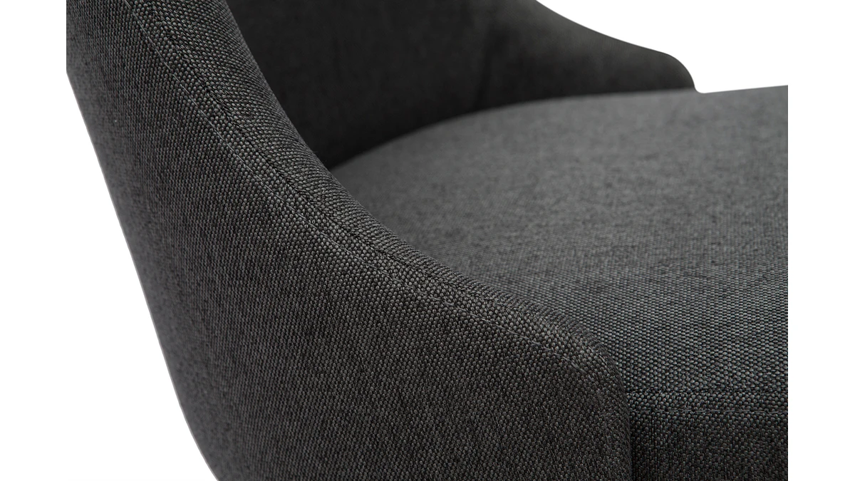 Tabourets De Bar Réglables Tissu Gris Foncé Et Métal Noir (lot De 2) HASTA 8 Tabourets De Bar Réglables Tissu Gris Foncé Et Métal Noir (lot De 2) HASTA – Image 6