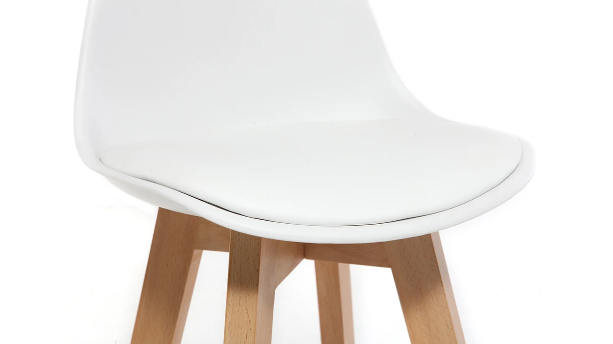 Tabourets De Bar Scandinaves Blanc Et Bois 65 Cm (lot De 2) MINI PAULINE 7 Tabourets De Bar Scandinaves Blanc Et Bois 65 Cm (lot De 2) MINI PAULINE – Image 5