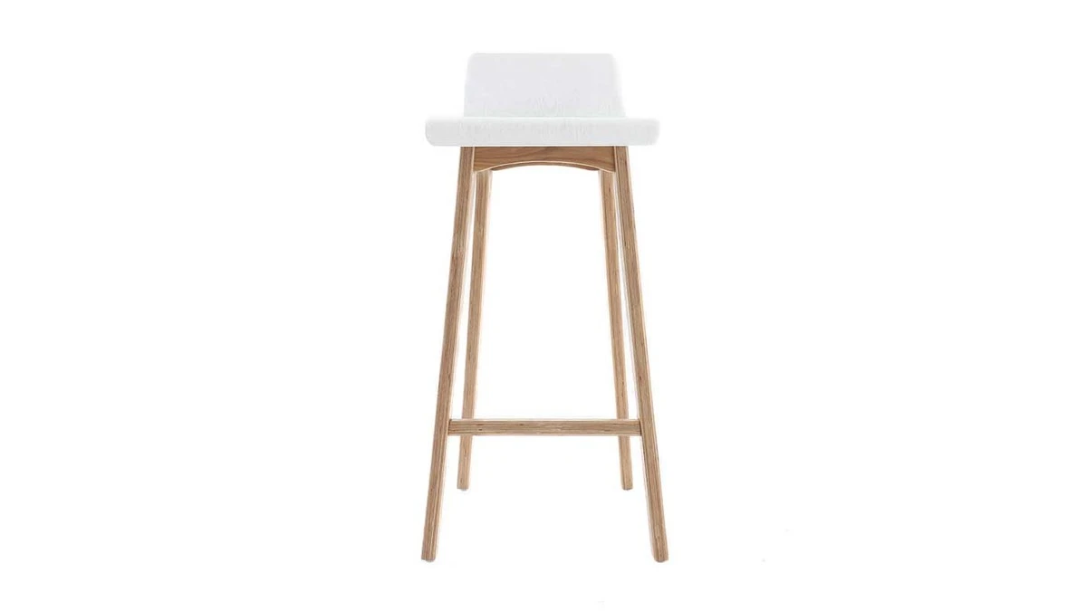 Tabourets De Bar Scandinaves Blancs Et Bois Clair H75 Cm (lot De 2) BALTIK 4 Tabourets De Bar Scandinaves Blancs Et Bois Clair H75 Cm (lot De 2) BALTIK – Image 2