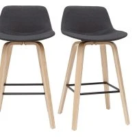 Tabourets De Bar Scandinaves Gris Foncé H65 Cm (lot De 2) NONIE