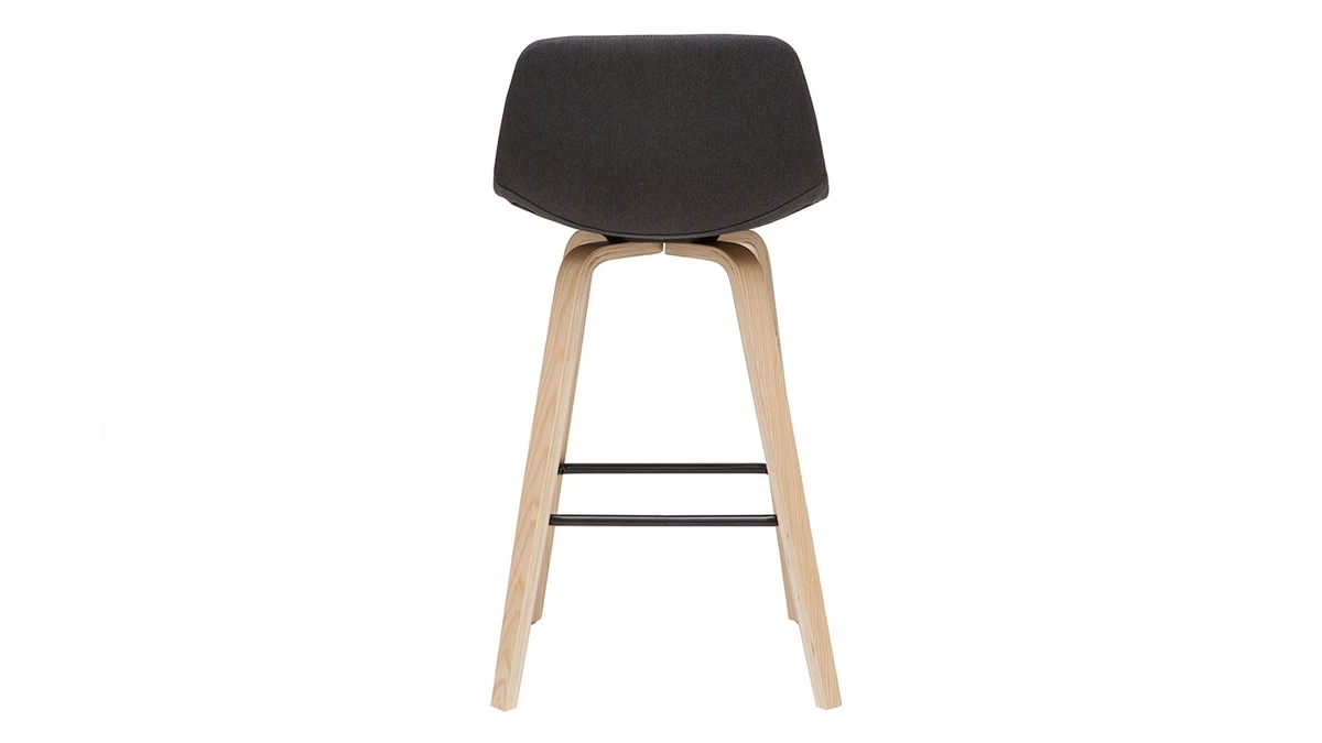Tabourets De Bar Scandinaves Gris Foncé H65 Cm (lot De 2) NONIE 7 Tabourets De Bar Scandinaves Gris Foncé H65 Cm (lot De 2) NONIE – Image 5