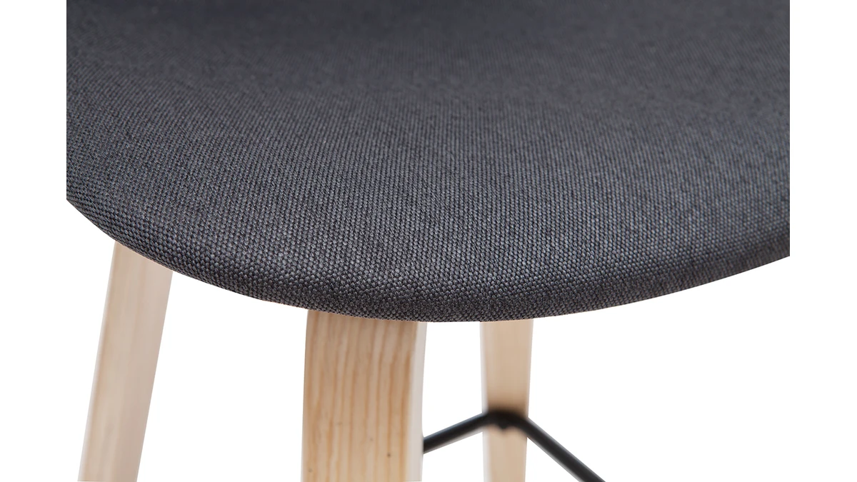 Tabourets De Bar Scandinaves Gris Foncé H65 Cm (lot De 2) NONIE 8 Tabourets De Bar Scandinaves Gris Foncé H65 Cm (lot De 2) NONIE – Image 6