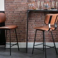 Tabourets De Bar Vintage Marron Clair Avec Pieds Métal 65 Cm (lot De 2) LAB -Boutique Miliboo tabourets de bar vintage marron clair avec pieds metal 65 cm lot de 2 lab 45225 5c9deb942c5f0 1200 675