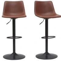 Tabourets De Bar Vintage Réglables Pivotants Marron Clair (lot De 2) NEW ROCK