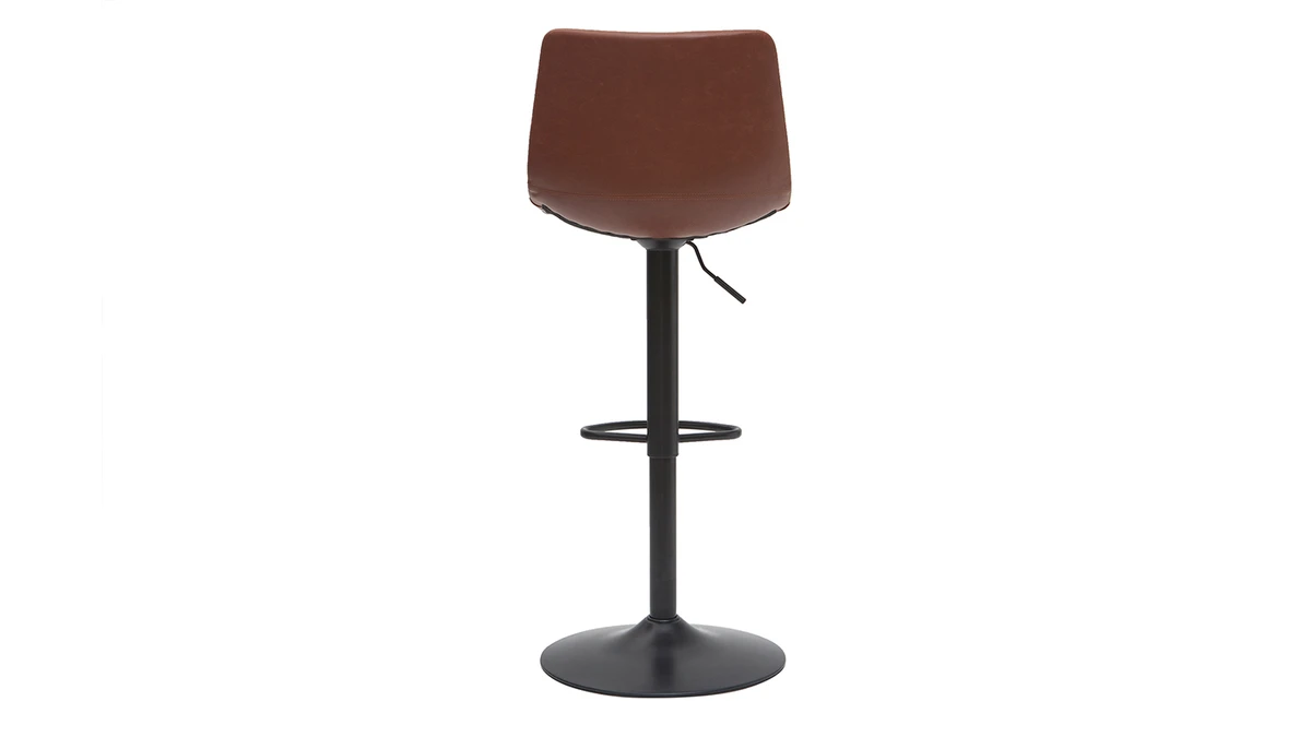 Tabourets De Bar Vintage Réglables Pivotants Marron Clair (lot De 2) NEW ROCK 7 Tabourets De Bar Vintage Réglables Pivotants Marron Clair (lot De 2) NEW ROCK – Image 5