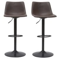 Tabourets De Bar Vintage Réglables Pivotants Marron (lot De 2) NEW ROCK