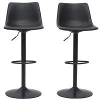 Tabourets De Bar Vintage Réglables Pivotants Noirs (lot De 2) NEW ROCK