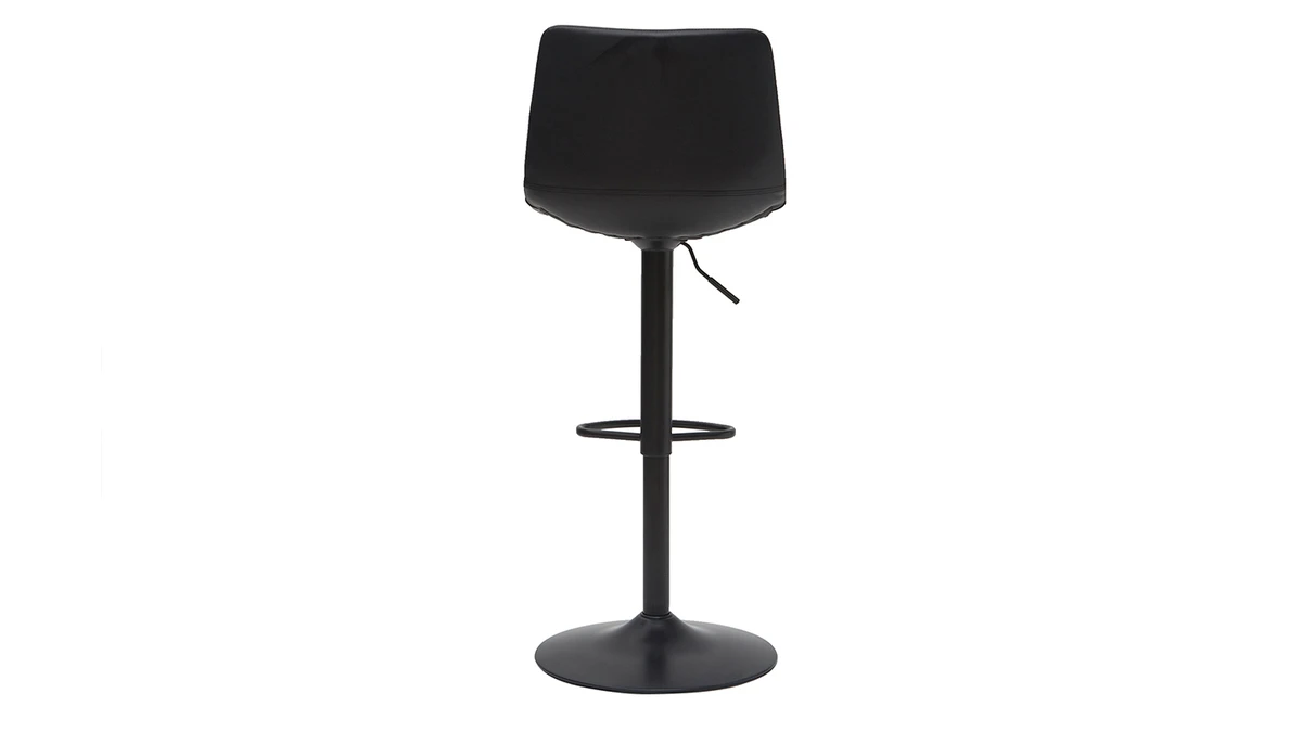 Tabourets De Bar Vintage Réglables Pivotants Noirs (lot De 2) NEW ROCK 7 Tabourets De Bar Vintage Réglables Pivotants Noirs (lot De 2) NEW ROCK – Image 5