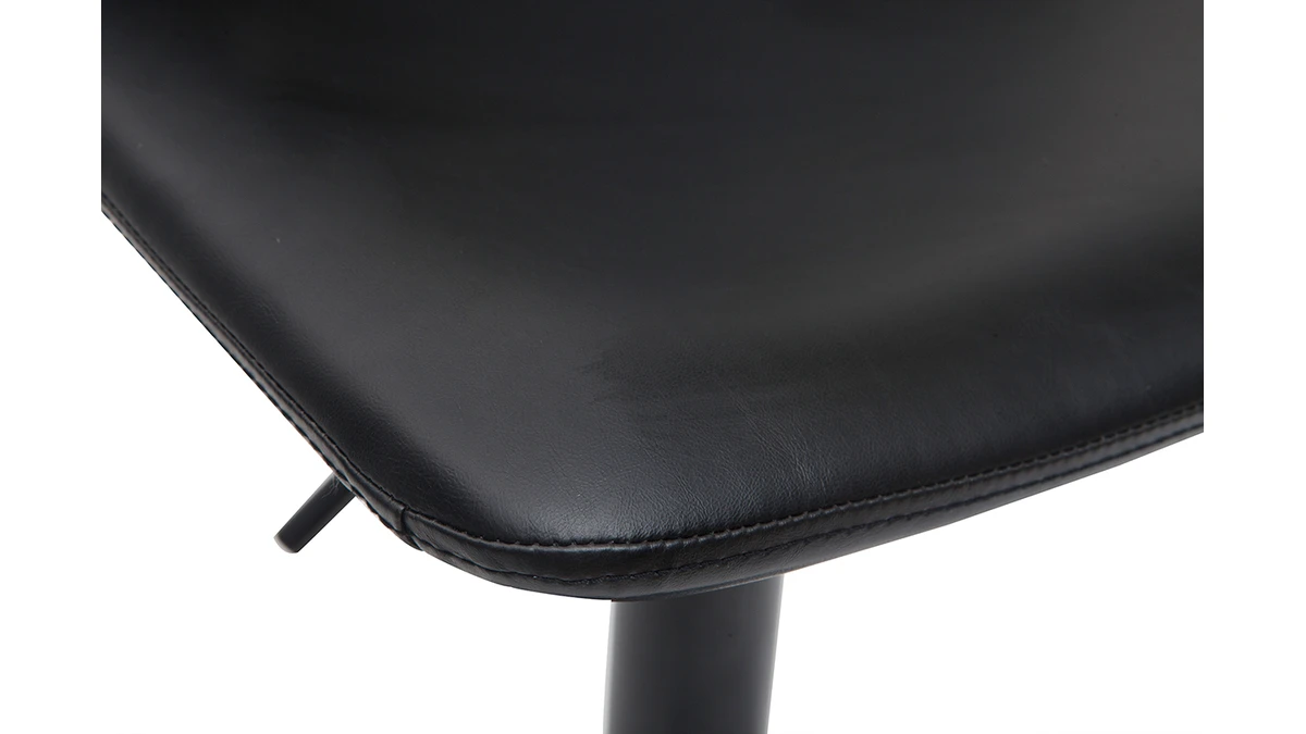 Tabourets De Bar Vintage Réglables Pivotants Noirs (lot De 2) NEW ROCK 8 Tabourets De Bar Vintage Réglables Pivotants Noirs (lot De 2) NEW ROCK – Image 6