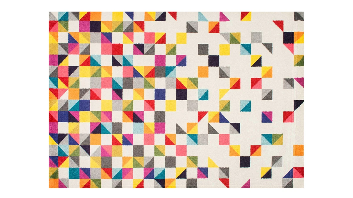 Tapis à Motif Graphique Multicolore 160 X 230 Cm RUBIKS