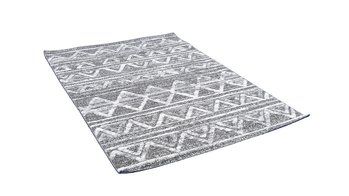 Tapis Berbere Avec Motifs En Relief Blanc Et Gris 160 X 230 Cm ERGA 4 Tapis Berbere Avec Motifs En Relief Blanc Et Gris 160 X 230 Cm ERGA – Image 2