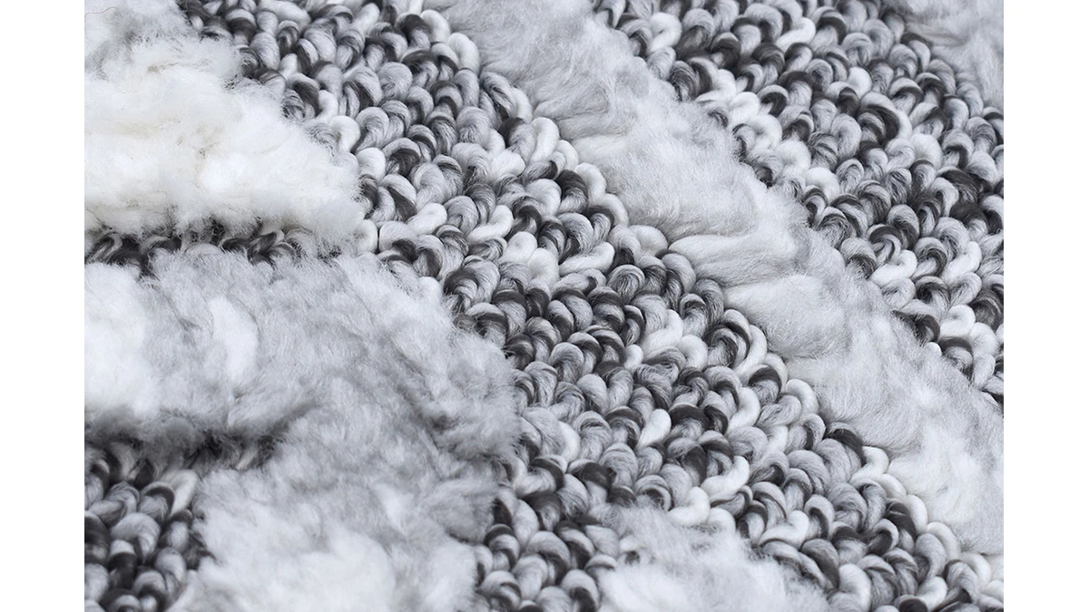 Tapis Berbere Avec Motifs En Relief Blanc Et Gris 160 X 230 Cm ERGA 5 Tapis Berbere Avec Motifs En Relief Blanc Et Gris 160 X 230 Cm ERGA – Image 3