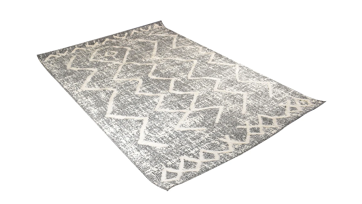 Tapis Berbere Avec Motifs En Relief Gris Et Beige 160 X 230 Cm PALEO 4 Tapis Berbere Avec Motifs En Relief Gris Et Beige 160 X 230 Cm PALEO – Image 2