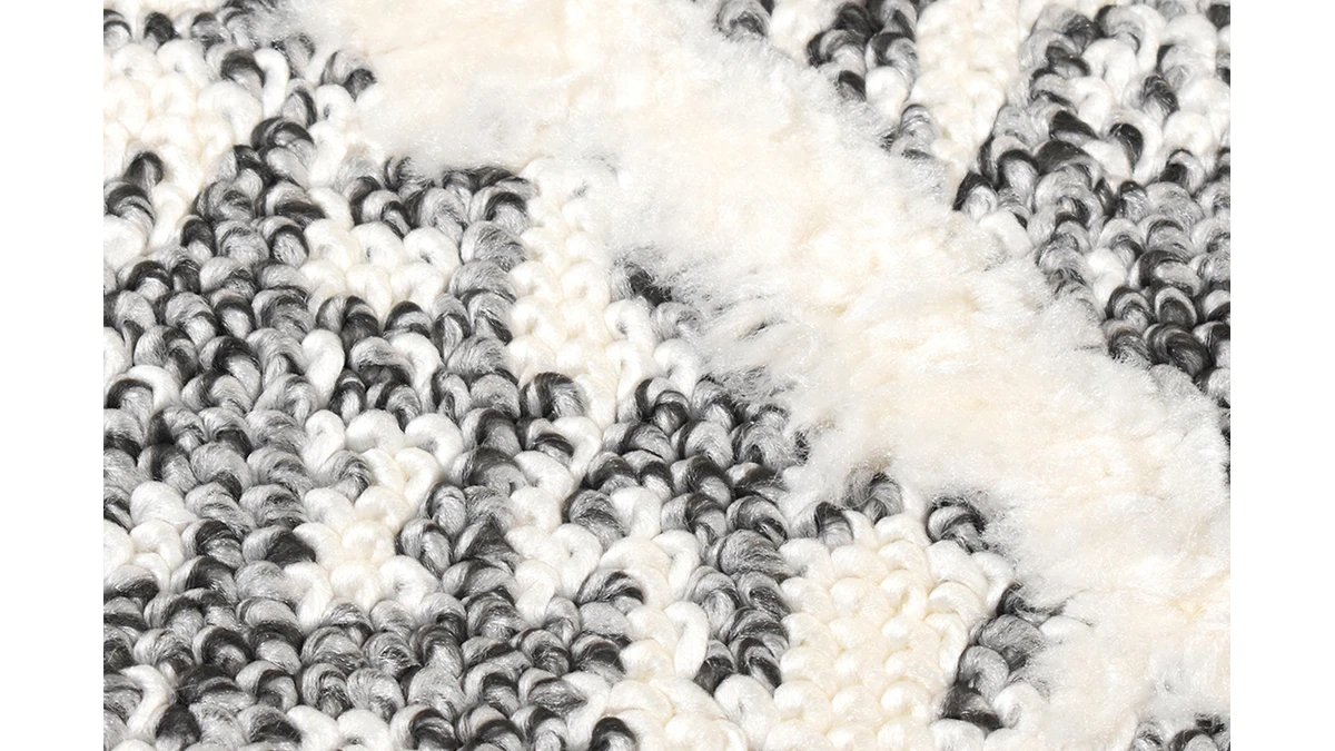 Tapis Berbere Avec Motifs En Relief Gris Et Beige 160 X 230 Cm PALEO 5 Tapis Berbere Avec Motifs En Relief Gris Et Beige 160 X 230 Cm PALEO – Image 3