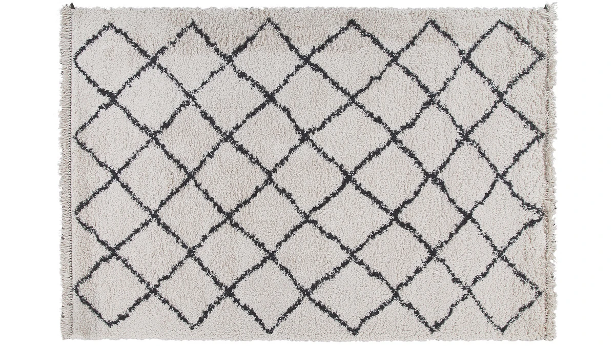 Tapis Berbere écru 160 X 230 Cm ZELIA 3 Tapis Berbere écru 160 X 230 Cm ZELIA