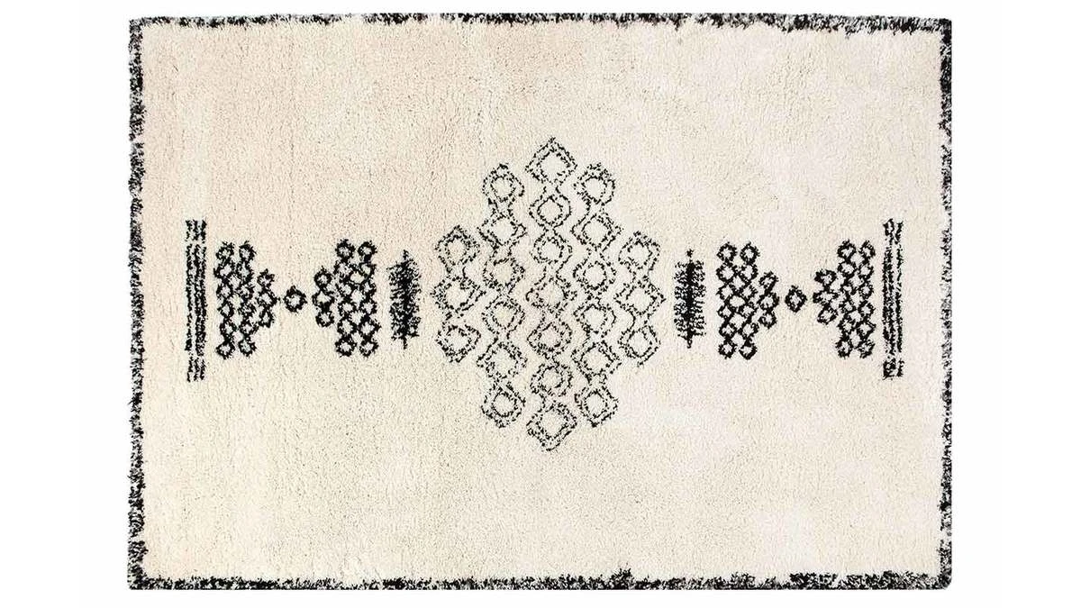 Tapis Berbère Noir Et Blanc 200 X 290 Cm OYO 3 Tapis Berbère Noir Et Blanc 200 X 290 Cm OYO
