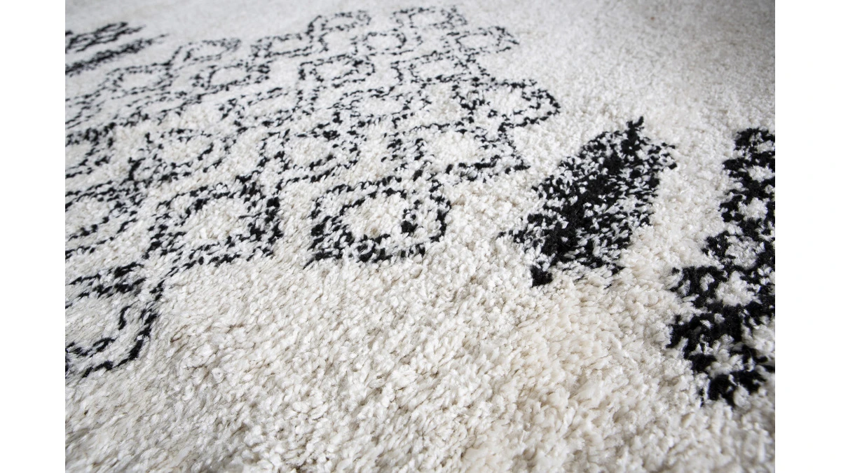 Tapis Berbère Noir Et Blanc 200 X 290 Cm OYO 4 Tapis Berbère Noir Et Blanc 200 X 290 Cm OYO – Image 2