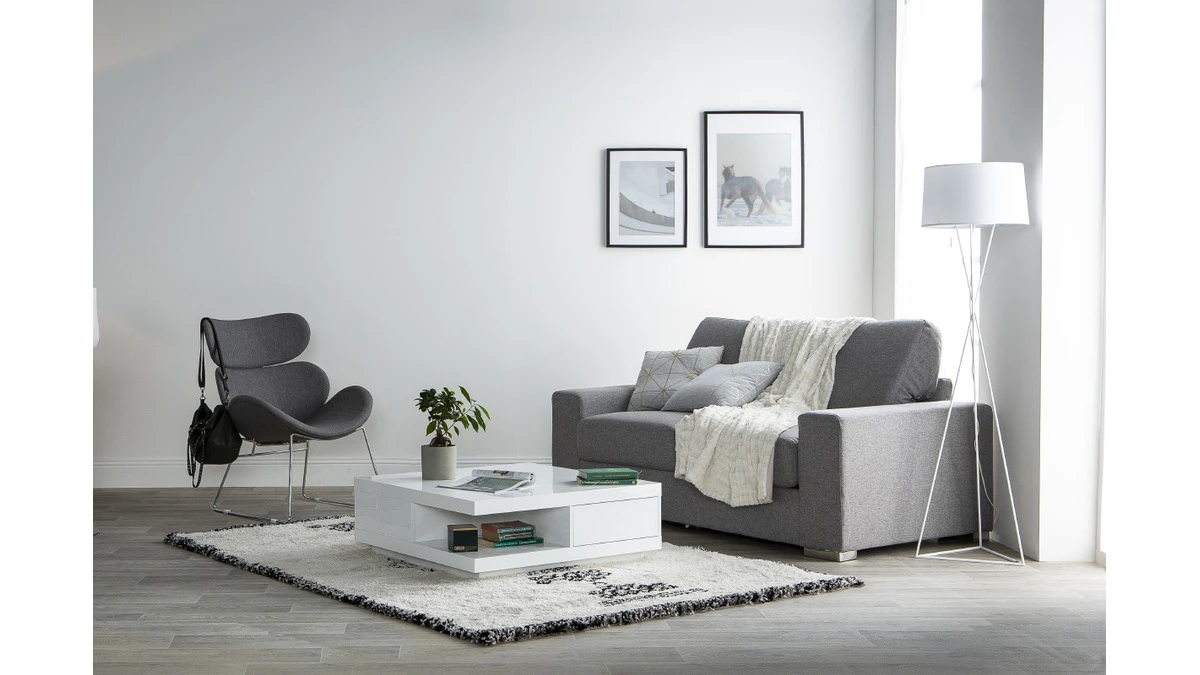 Tapis Berbère Noir Et Blanc 200 X 290 Cm OYO 5 Tapis Berbère Noir Et Blanc 200 X 290 Cm OYO – Image 3