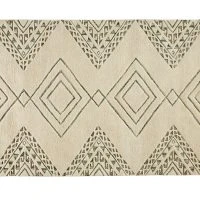 Tapis Berbère Tissé à La Main écru Et Vert 160 X 230 Cm SONGE