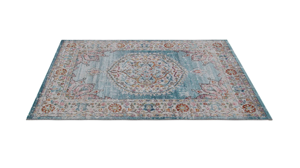 Tapis Bleu à Motif Multicolore 160 X 230 Cm TAET – Image 2