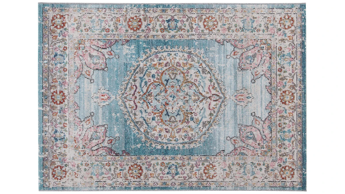 Tapis Bleu à Motif Multicolore 160 X 230 Cm TAET