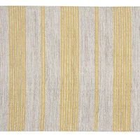 Tapis / Descente De Lit Rectangulaire Beige à Rayures Jaunes 50 X 80 Cm CABOURG