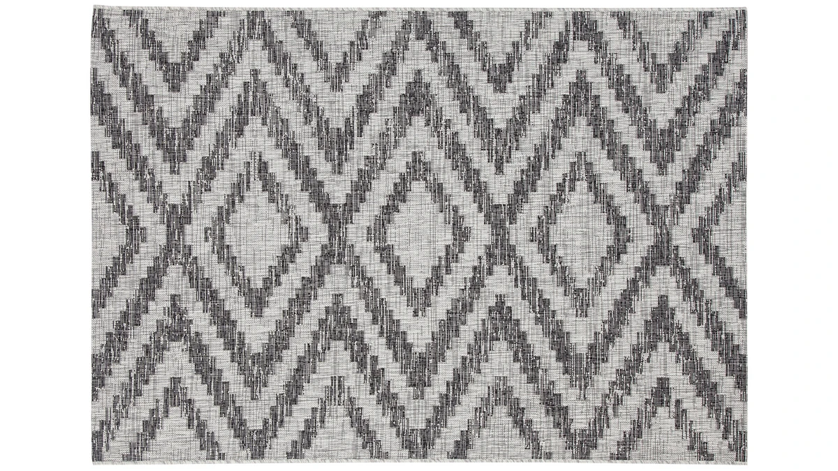Tapis D'extérieur à Motif Géométrique Gris 160 X 230 Cm LUDI 3 Tapis D'extérieur à Motif Géométrique Gris 160 X 230 Cm LUDI
