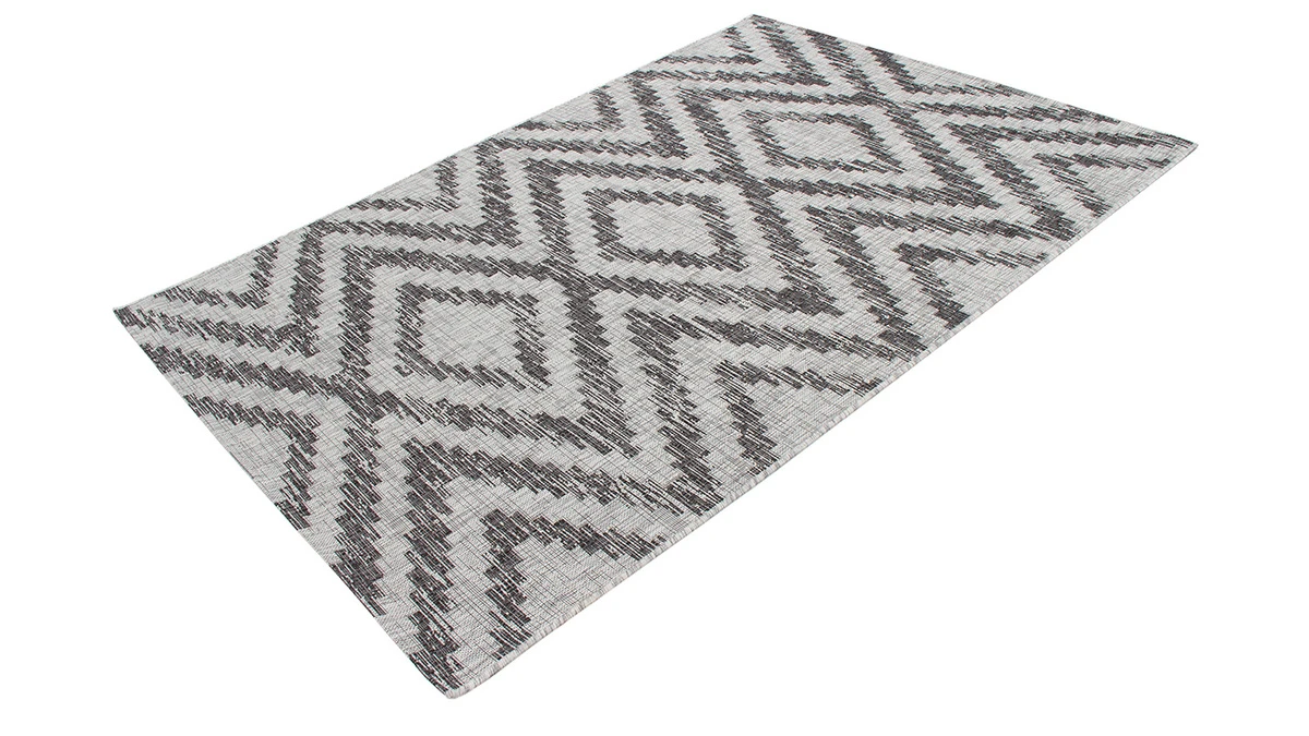 Tapis D'extérieur à Motif Géométrique Gris 160 X 230 Cm LUDI 4 Tapis D'extérieur à Motif Géométrique Gris 160 X 230 Cm LUDI – Image 2