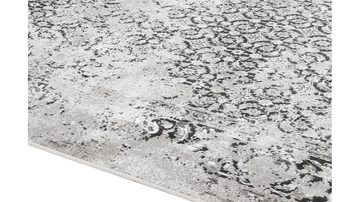 Tapis Effet Usé Gris En Viscose L160 X L230 Cm PETRA 5 Tapis Effet Usé Gris En Viscose L160 X L230 Cm PETRA – Image 3