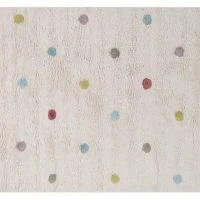 Tapis Enfant En Coton Beige Motif Pois Multicolore 100 X 150 Cm DADA