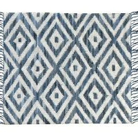 Tapis Ethnique En Coton Bleu Et Blanc 160 X 230 Cm ACANTE