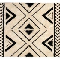 Tapis Ethnique En Coton Noir Et Naturel 160 X 230 Cm MAURI