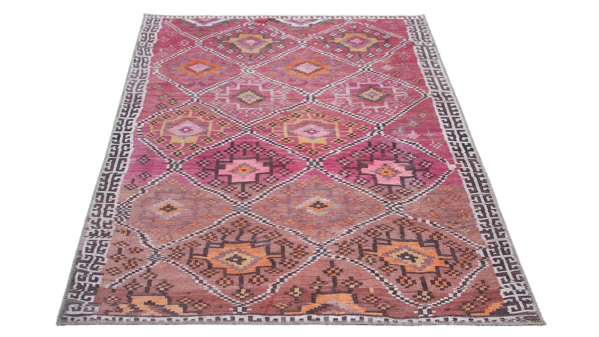 Tapis Ethnique Rose à Motifs L160 X L230 Cm ALEV 4 Tapis Ethnique Rose à Motifs L160 X L230 Cm ALEV – Image 2