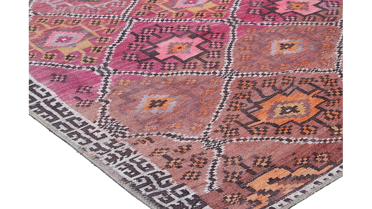 Tapis Ethnique Rose à Motifs L160 X L230 Cm ALEV 6 Tapis Ethnique Rose à Motifs L160 X L230 Cm ALEV – Image 4