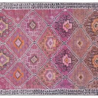 Tapis Ethnique Rose à Motifs L160 X L230 Cm ALEV