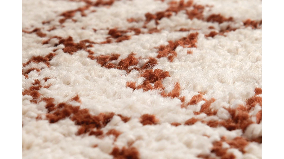 Tapis Moderne Beige Et Rouge Tomette 200 X 290 Cm PALMERAIE 5 Tapis Moderne Beige Et Rouge Tomette 200 X 290 Cm PALMERAIE – Image 3