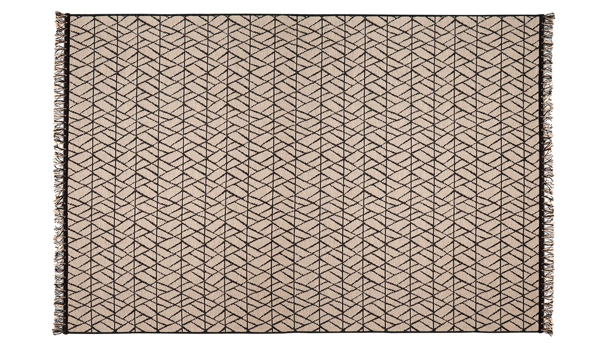 Tapis Moderne Naturel Avec Motif Graphique Noir 160 X 230 Cm ETNICA 3 Tapis Moderne Naturel Avec Motif Graphique Noir 160 X 230 Cm ETNICA
