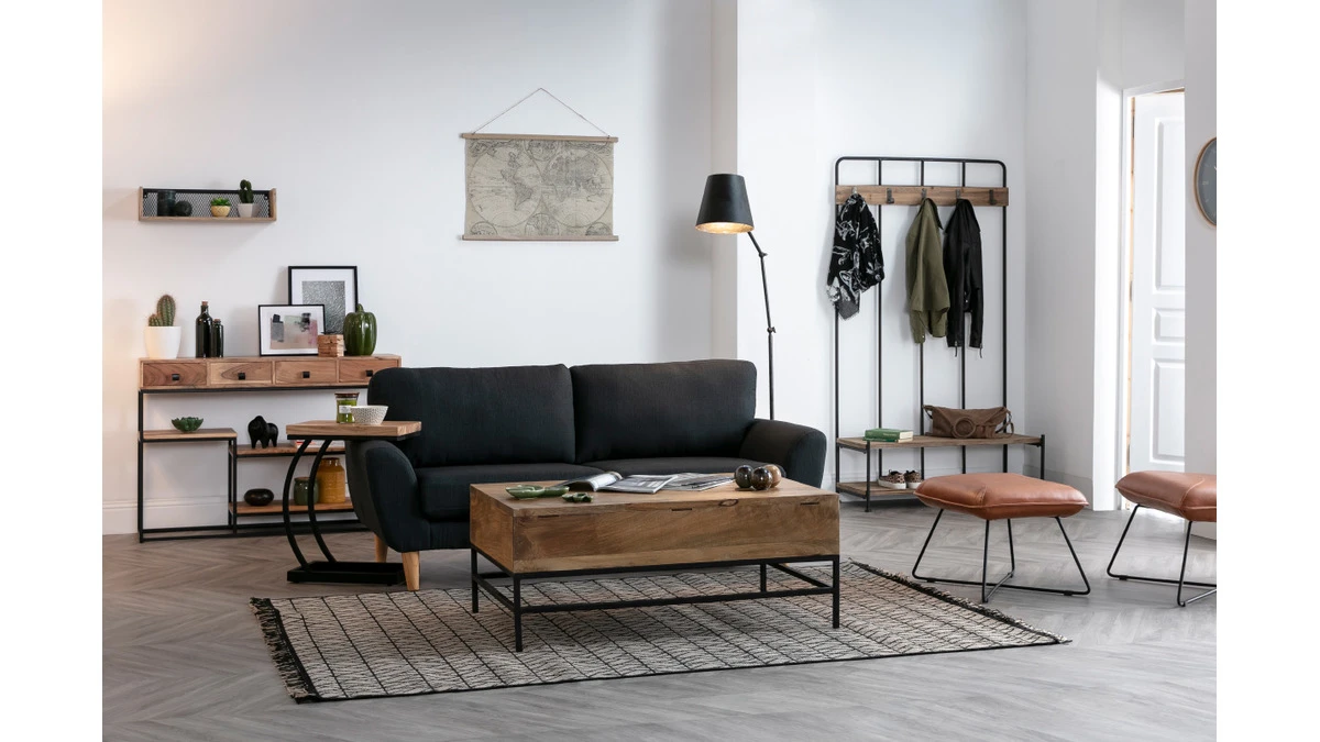 Tapis Moderne Naturel Avec Motif Graphique Noir 160 X 230 Cm ETNICA 7 Tapis Moderne Naturel Avec Motif Graphique Noir 160 X 230 Cm ETNICA – Image 5