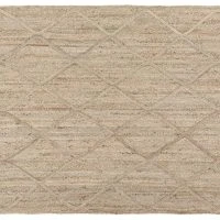 Tapis Naturel En Jute Tissé Main Avec Motifs Losanges 160 X 230 Cm RAFI