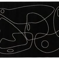 Tapis Noir Motif Line Art 160x230 Cm ARTISTE