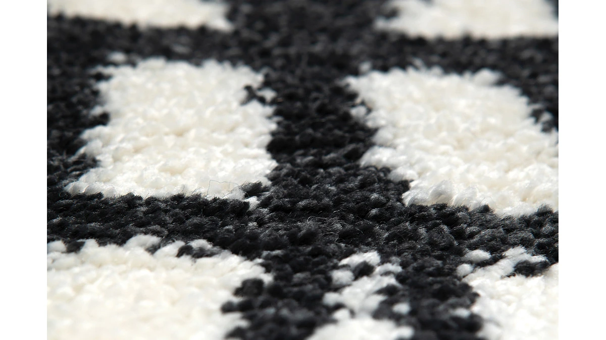 Tapis Rond Graphique Noir D160 Cm OLAPA 6 Tapis Rond Graphique Noir D160 Cm OLAPA – Image 4