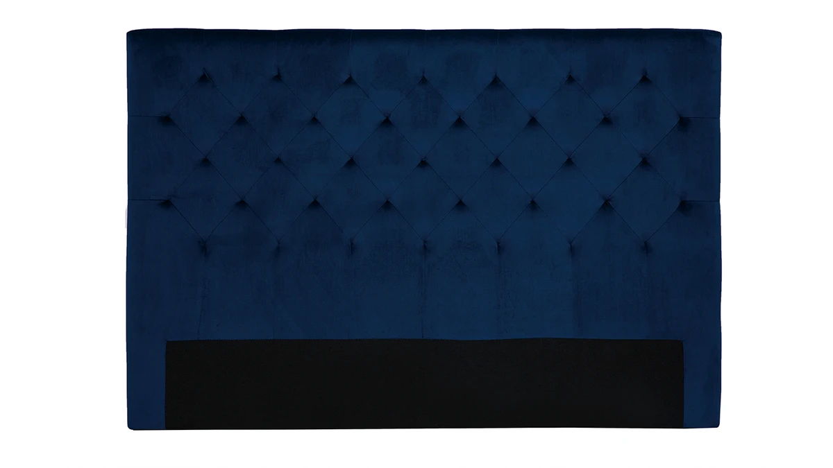 Tête De Lit Capitonnée En Tissu Velours Bleu Nuit L160 Cm ENGUERRAND 3 Tête De Lit Capitonnée En Tissu Velours Bleu Nuit L160 Cm ENGUERRAND