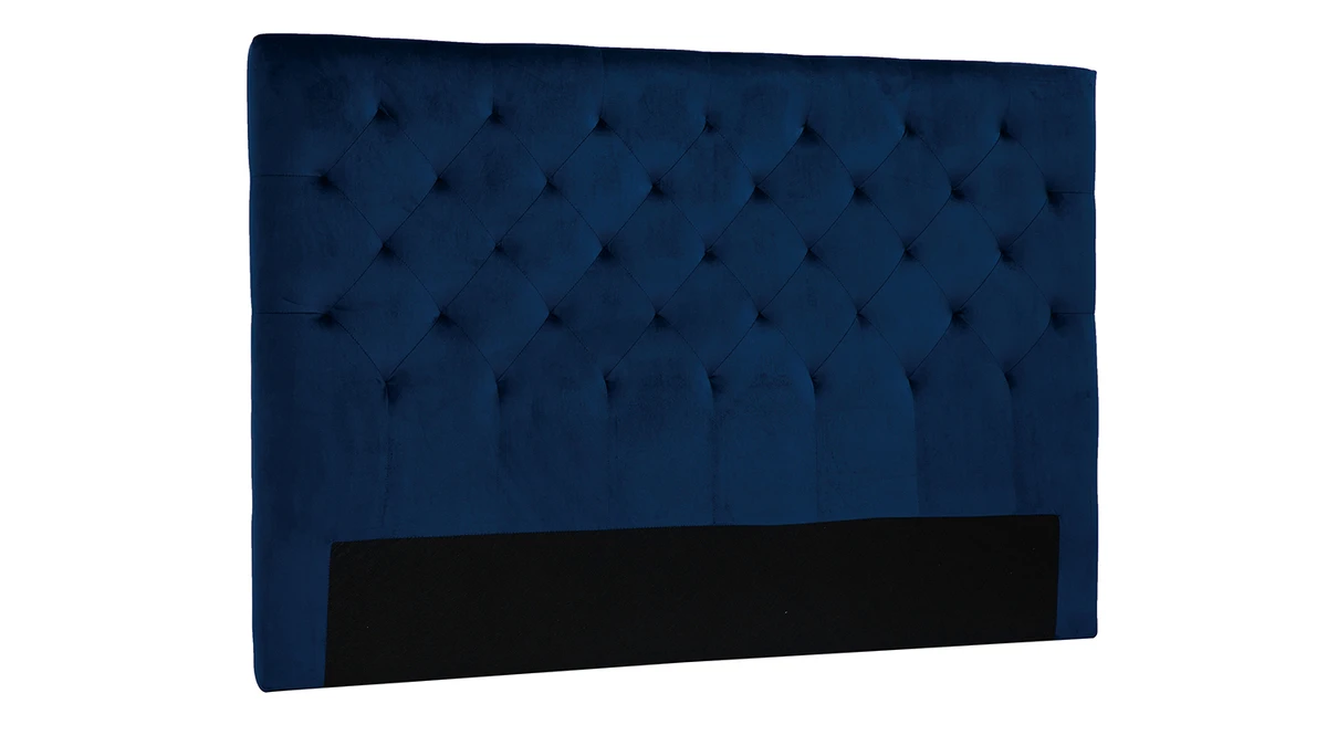 Tête De Lit Capitonnée En Tissu Velours Bleu Nuit L160 Cm ENGUERRAND 4 Tête De Lit Capitonnée En Tissu Velours Bleu Nuit L160 Cm ENGUERRAND – Image 2