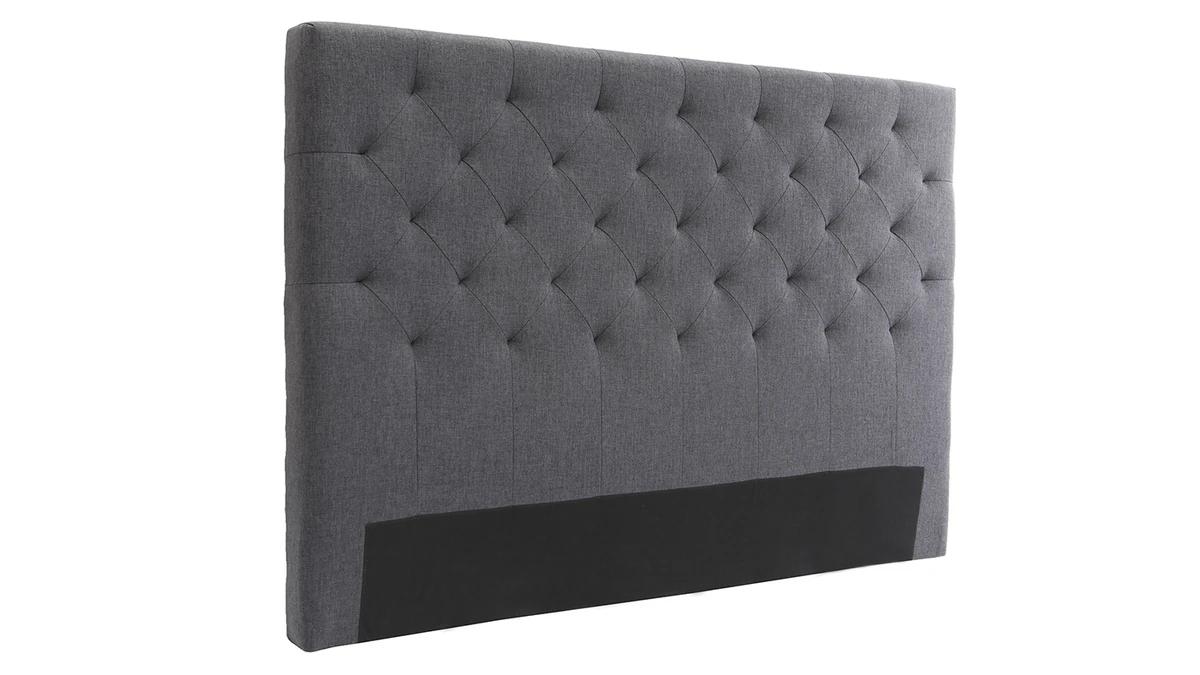 Tête De Lit Tissu Gris Foncé L160 Cm ENGUERRAND 4 Tête De Lit Tissu Gris Foncé L160 Cm ENGUERRAND – Image 2